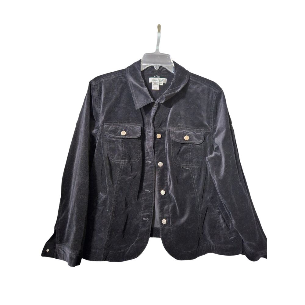 Coldwater Creek Womens Black Jacket 100% Cotton Size 3xl